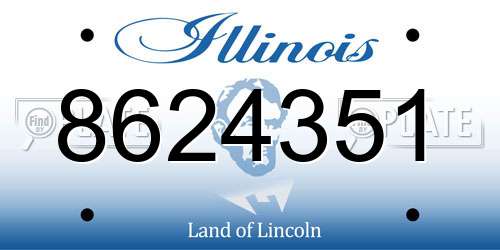8624351 Illinois License Plate