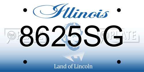 8625SG Illinois License Plate