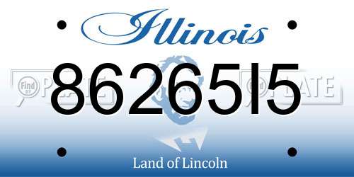 86265I5 Illinois License Plate