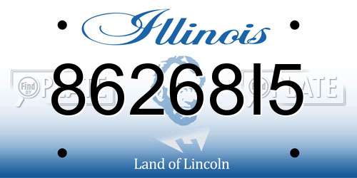 86268I5 Illinois License Plate