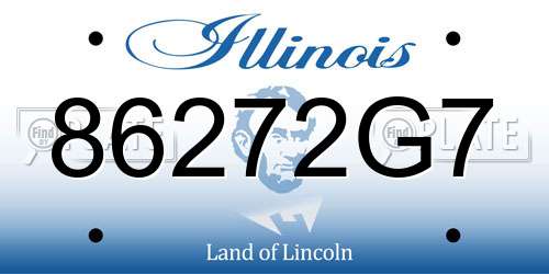 86272G7 Illinois License Plate