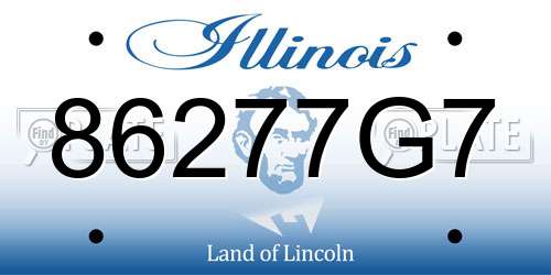 86277G7 Illinois License Plate