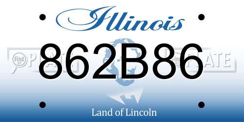 862B86 Illinois License Plate