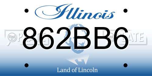 862BB6 Illinois License Plate