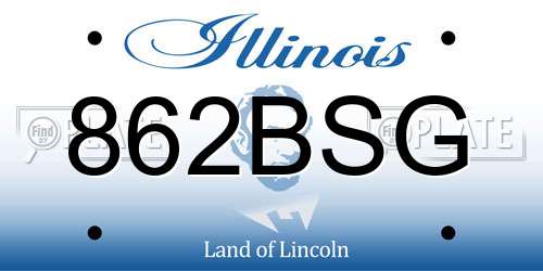 862BSG Illinois License Plate