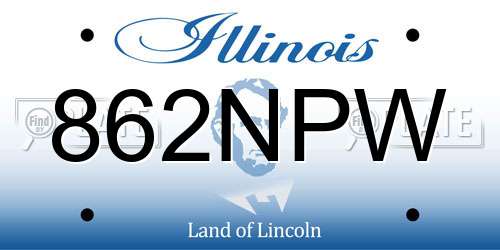 862NPW Illinois License Plate