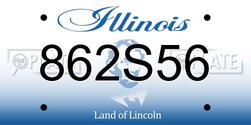 862S56 Illinois License Plate