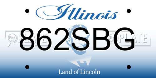 862SBG Illinois License Plate
