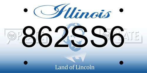 862SS6 Illinois License Plate