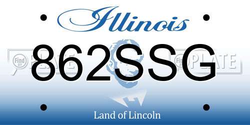 862SSG Illinois License Plate