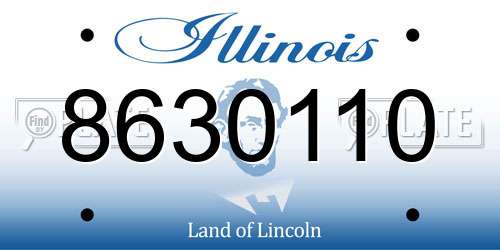 8630110 Illinois License Plate