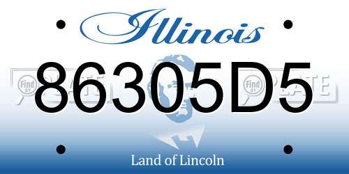 86305D5 Illinois License Plate