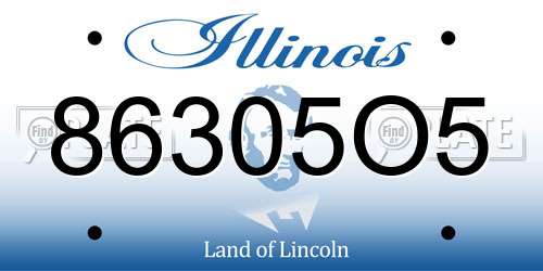 86305O5 Illinois License Plate