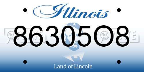 86305O8 Illinois License Plate