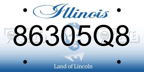 86305Q8 Illinois License Plate