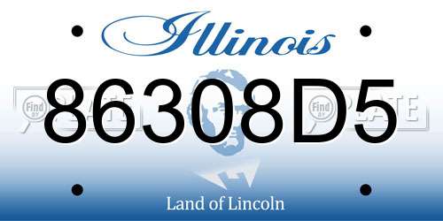86308D5 Illinois License Plate