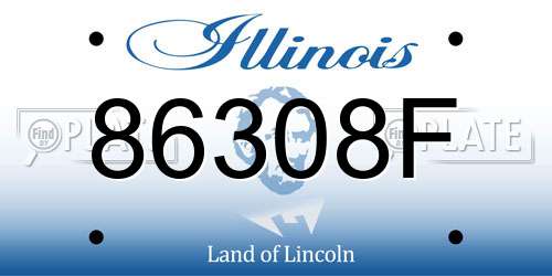 86308F Illinois License Plate