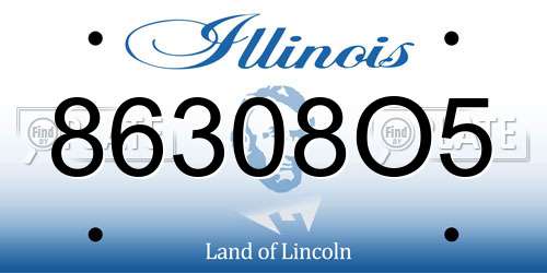 86308O5 Illinois License Plate
