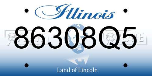 86308Q5 Illinois License Plate