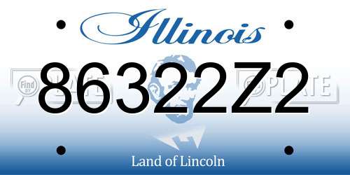 86322Z2 Illinois License Plate