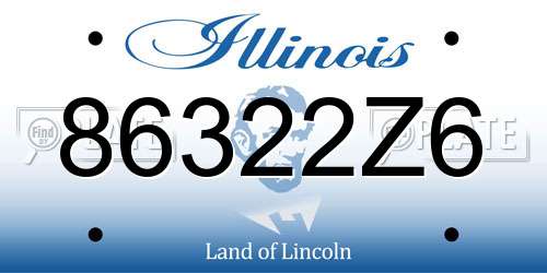 86322Z6 Illinois License Plate