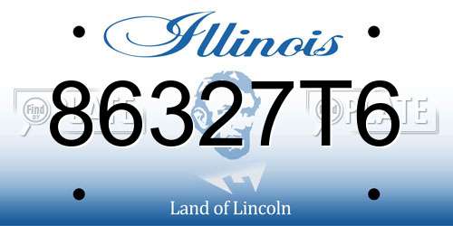 86327T6 Illinois License Plate