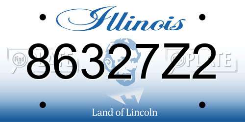 86327Z2 Illinois License Plate