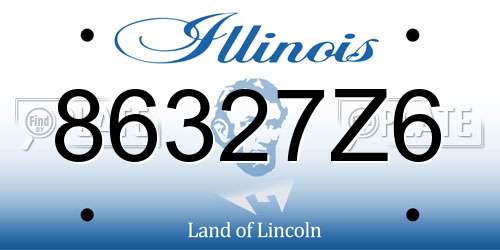 86327Z6 Illinois License Plate