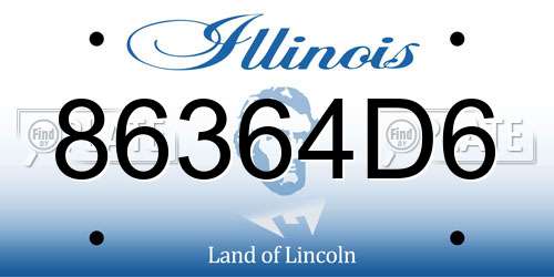 86364D6 Illinois License Plate