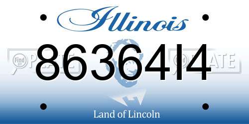86364I4 Illinois License Plate
