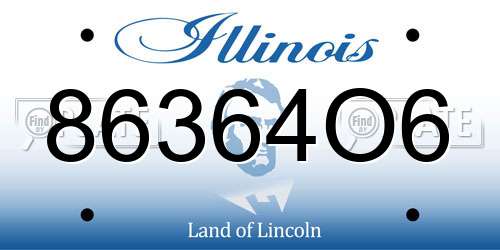 86364O6 Illinois License Plate