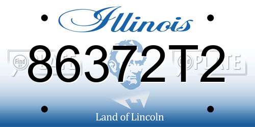 86372T2 Illinois License Plate