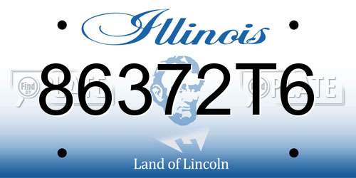 86372T6 Illinois License Plate