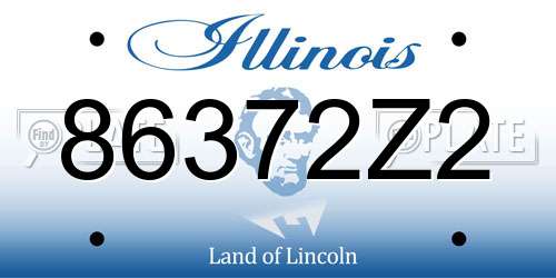86372Z2 Illinois License Plate