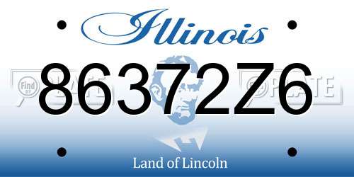 86372Z6 Illinois License Plate