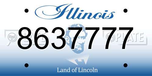 8637777 Illinois License Plate