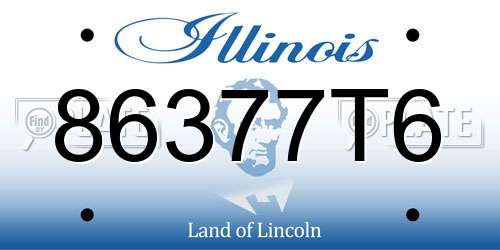 86377T6 Illinois License Plate