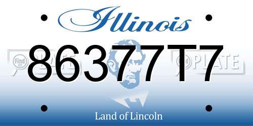 86377T7 Illinois License Plate