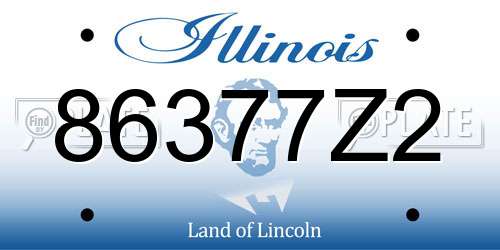 86377Z2 Illinois License Plate