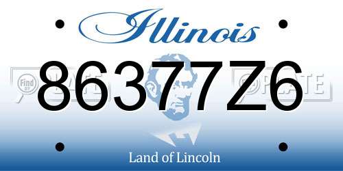 86377Z6 Illinois License Plate