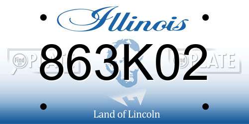 863K02 Illinois License Plate