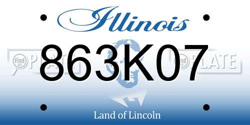 863K07 Illinois License Plate