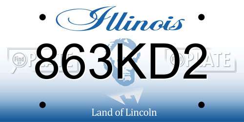 863KD2 Illinois License Plate