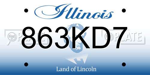 863KD7 Illinois License Plate