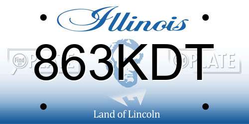 863KDT Illinois License Plate
