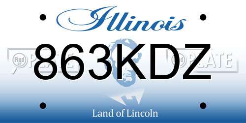 863KDZ Illinois License Plate