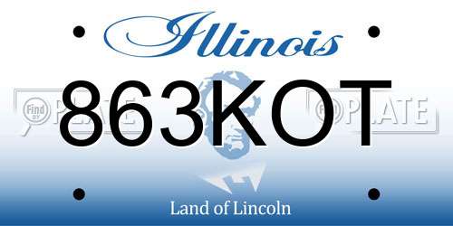 863KOT Illinois License Plate