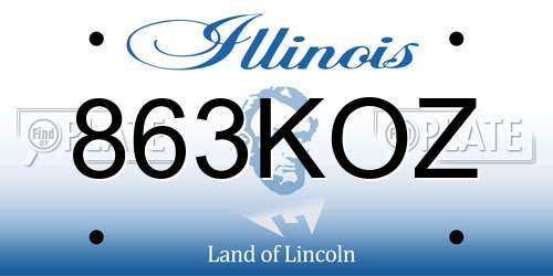 863KOZ Illinois License Plate