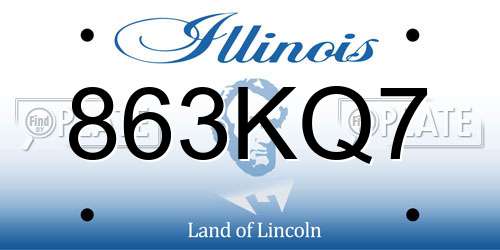 863KQ7 Illinois License Plate