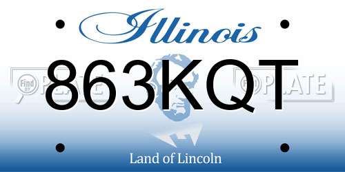 863KQT Illinois License Plate